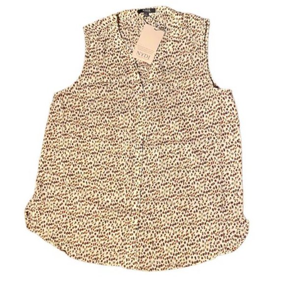 NYDJ blusa plisada conbotones para mujer multicolor talla Small - Picture 4 of 12